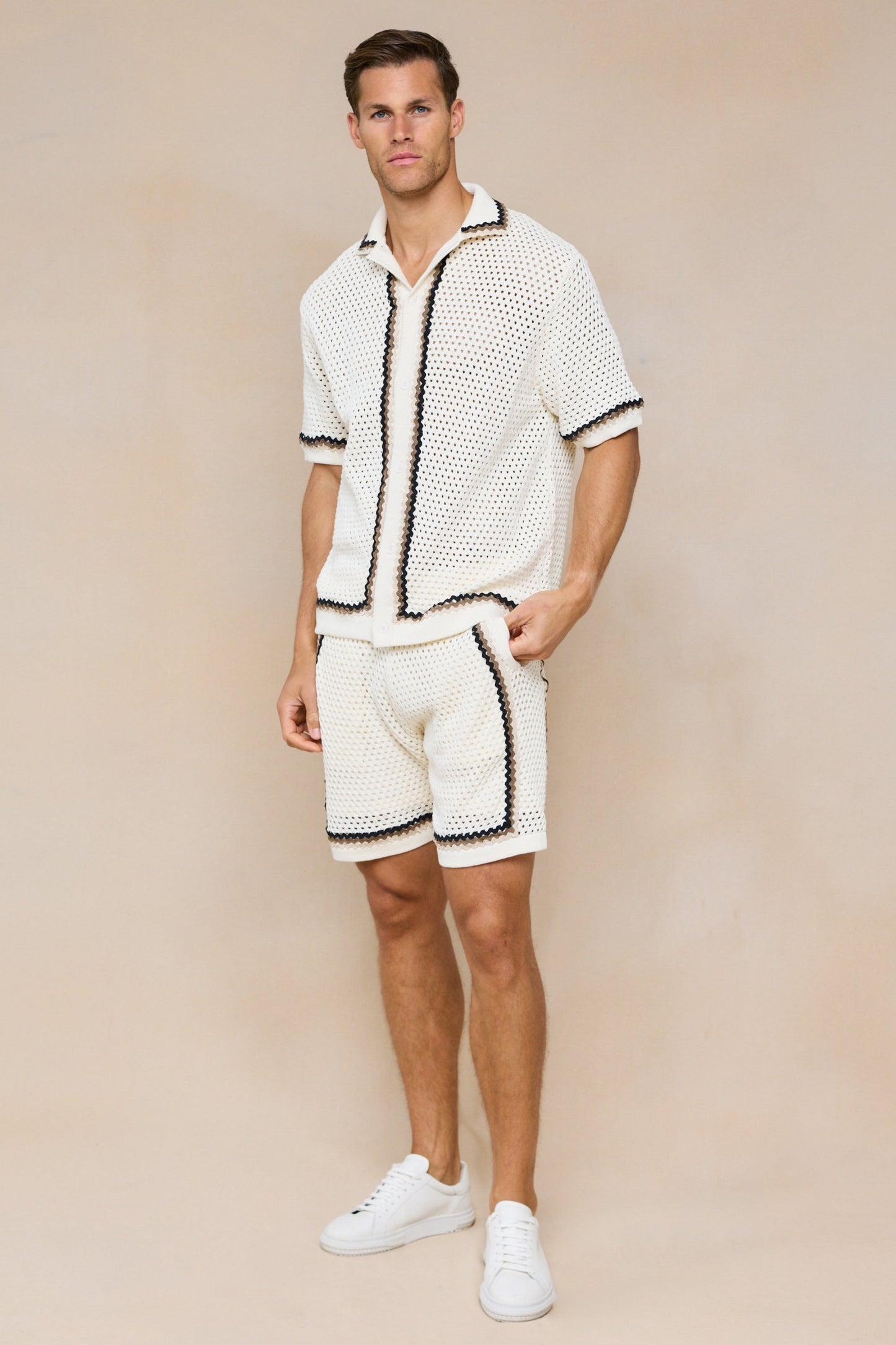 Marconi Crochet Knit Short- Ecru