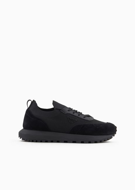 Mesh Sneakers with Suede Details AX