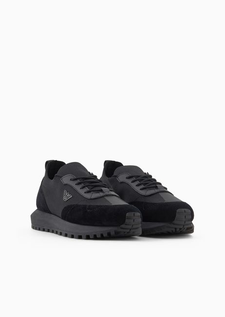 Mesh Sneakers with Suede Details AX